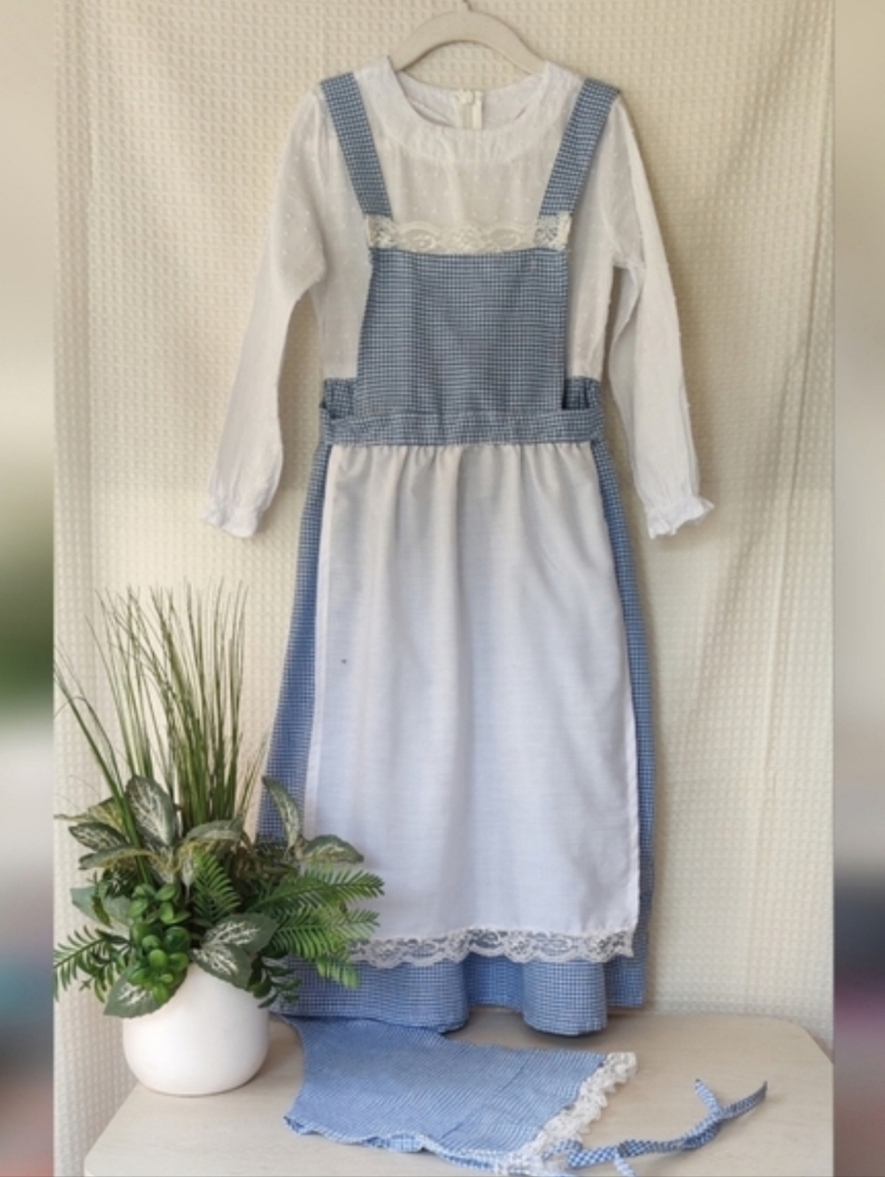 California Costumes Pioneer Girl Blue Gingham Long Dress Child Size XS
